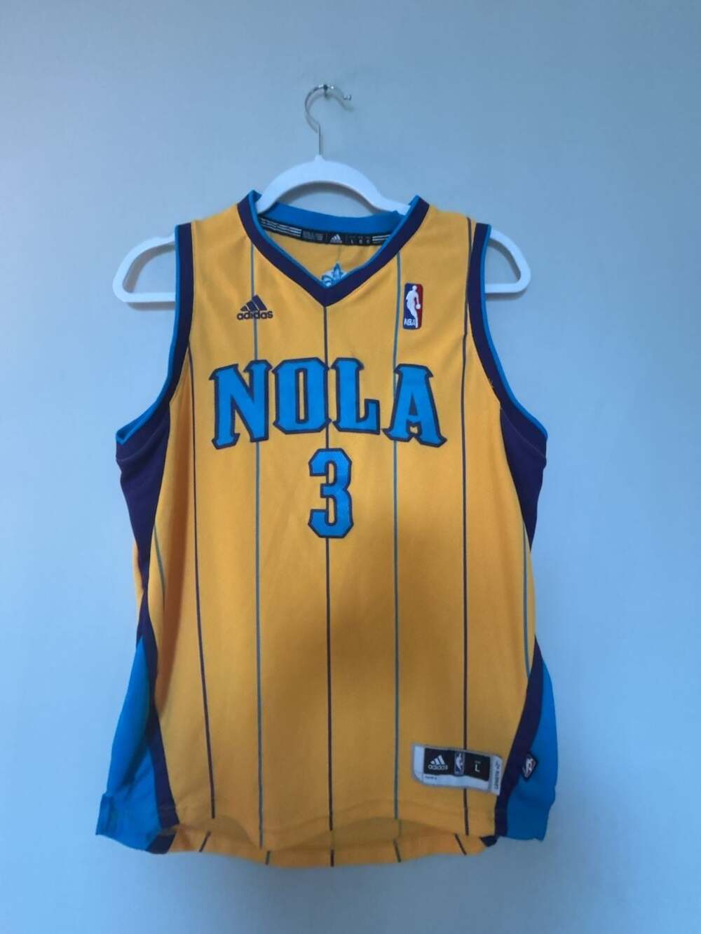 Adidas New Orleans Hornets  #3 Swingman Jersey, Size L